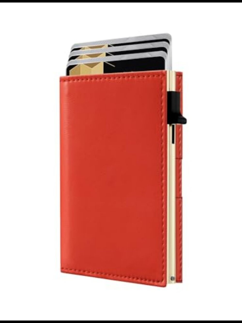 Slim RFID Trifold Wallet Leather Aluminum Pop Up Card Holder Women